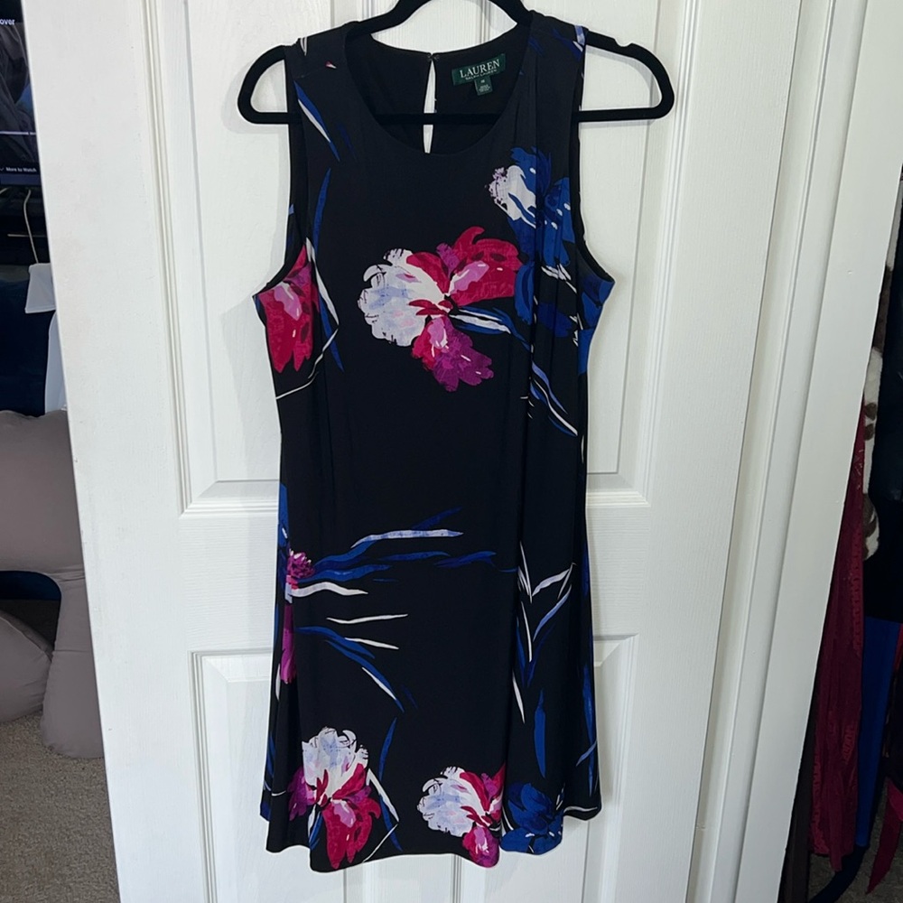 black floral ralph lauren dress